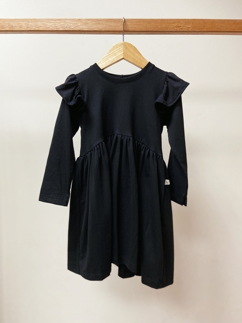Pronta entrega - Vestido Mullet kids manga longa babado preto - comprar online