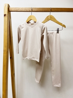 Pronta Entrega - Conjunto térmico confort flanelado aveia