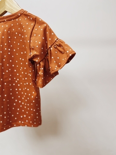 Pronta entrega - blusa manga curta com babado mini bolinhas - You Boy Kids