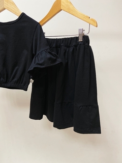Pronta entrega - conjunto cropped + Saia midi kids babado na internet