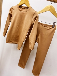 Pronta Entrega - Conjunto térmico confort flanelado caramelo - You Boy Kids