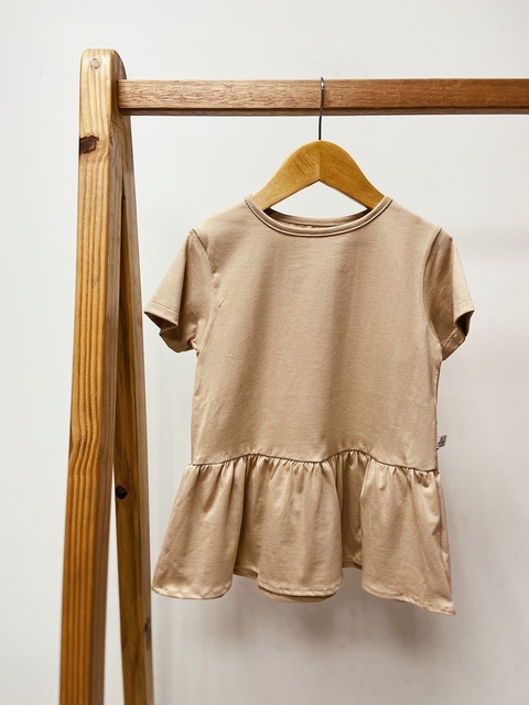 Pronta entrega - Bata kids manga curta doce de leite