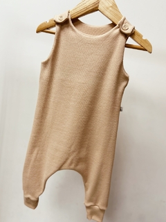 Pronta entrega - macacão regata longo canelado doce de leite na internet