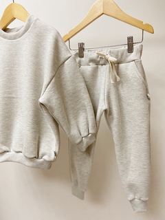 Pronta entrega - Conjunto moletom oversized + calça jogger peluciado grosso mescla banana - You Boy Kids