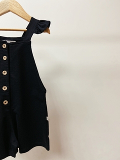 Pronta entrega - macaquinho botões alça babado preto na internet