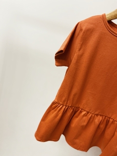 Imagem do pronta entrega - Bata kids manga curta telha