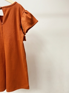 Imagem do Pronta entrega - macaquinho manga babado kids block telha