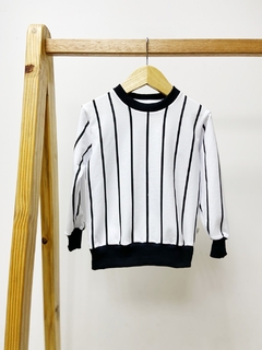 Pronta entrega - Casaco moletinho kids estampado listra retro na internet