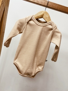 Pronta entrega - Body manga longa canelado doce de leite