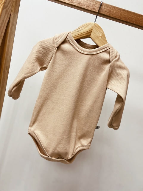 Pronta entrega - Body manga longa canelado doce de leite