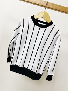 Pronta entrega - Casaco moletinho kids estampado listra retro