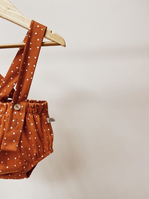 Pronta entrega - Romper alça com botões mini bolinhas