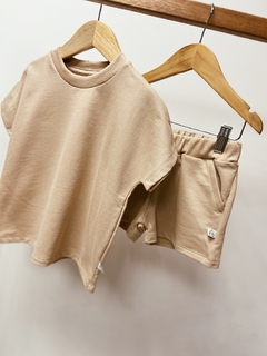 Pronta entrega - Conjunto kids over moletinho doce de leite