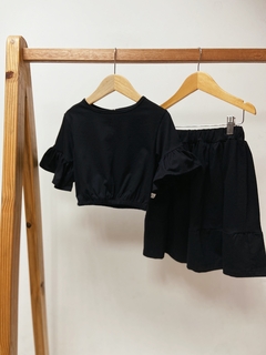 Pronta entrega - conjunto cropped + Saia midi kids babado - You Boy Kids