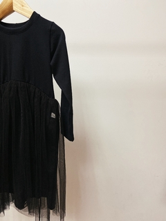 Pronta entrega - Vestido Mullet kids manga longa saia tule preto - You Boy Kids