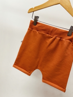 Pronta entrega - Bermuda Saruel kids bolso canguru moletinho telha - You Boy Kids