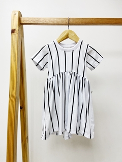 Pronta entrega - Vestido Mullet manga curta listra retro - comprar online