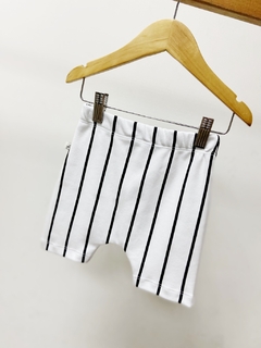 Pronta entrega - Bermuda Saruel botões em madeira listra retro - You Boy Kids