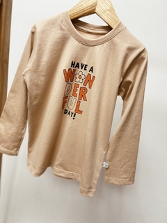 Pronta entrega - Camiseta manga longa estampa have a wonderful day - You Boy Kids