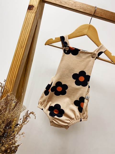 Pronta entrega - romper baby flores estamparia digital