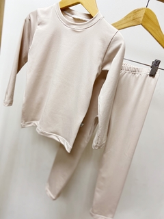 Pronta Entrega - Conjunto térmico confort flanelado aveia - You Boy Kids