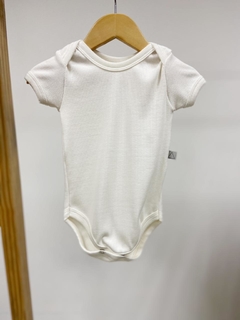 Pronta Entrega - Body manga curta canelado Off white