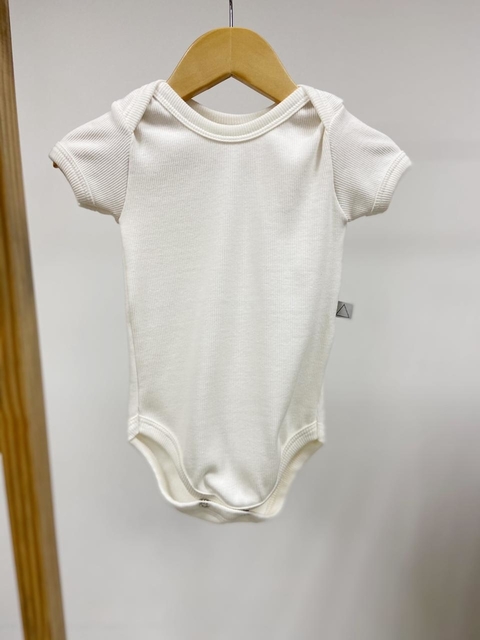 Pronta Entrega - Body manga curta canelado Off white
