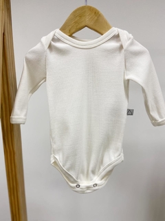 Pronta Entrega - Body manga longa canelado Off white
