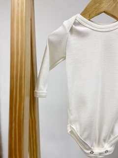 Pronta Entrega - Body manga longa canelado Off white - loja online