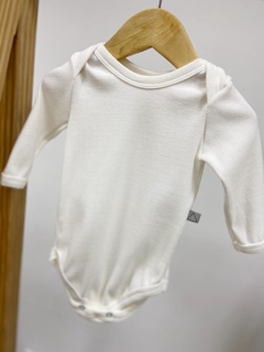 Pronta Entrega - Body manga longa canelado Off white - comprar online