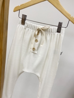 Pronta entrega - Calça Saruel Kids Canelada com Botões Off white - You Boy Kids