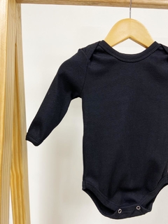 Pronta Entrega - Body manga longa canelado preto - comprar online