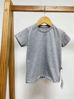 Pronta entrega - Camiseta manga curta kids liso basics cinza mescla na internet