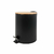 Cesto Tacho De Basura Pedal De 3l Pintado Con Tapa De Bambu Color Negro