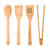 Set Kit Utensilios De Cocina Madera Bambú Bamboo X 4 Piezas