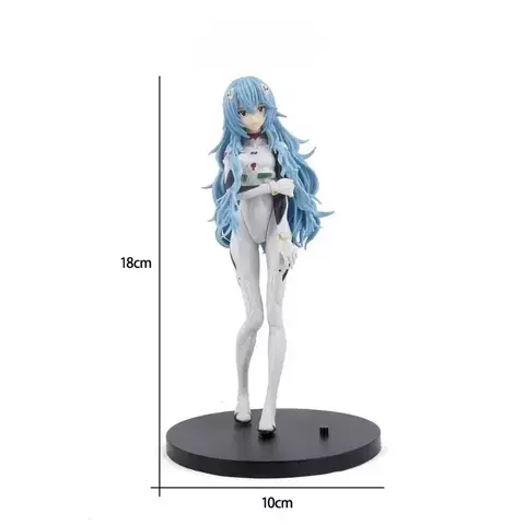 18cm neón Genesis Evangelion figura de Anime EVA pelo corto Rei Ayanami figura