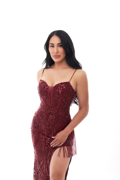 VESTIDO ALESSANDRIA BORDO