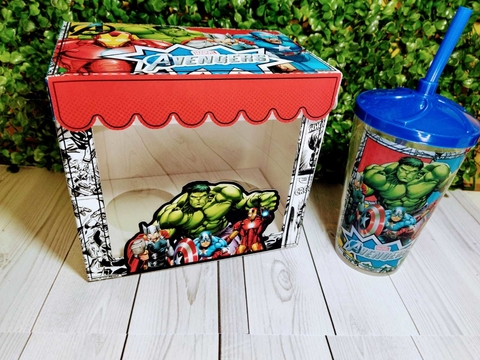 1 caixa ovo copo Avengers