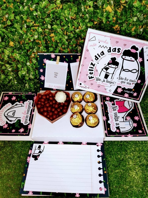 Caixa explosão flork coração 6 doces