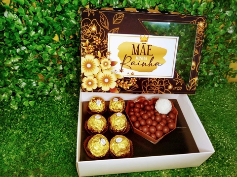 Caixa coração 6 doces preta