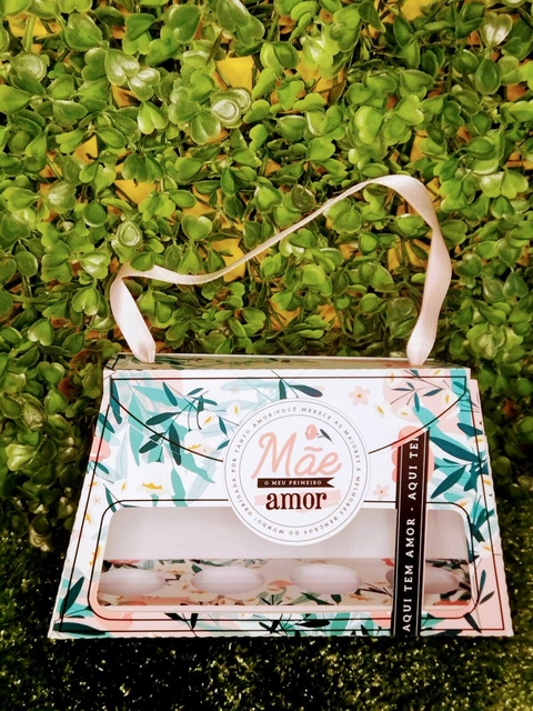 Caixa bolsinha 4 doces florida rosa