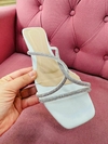 Rasteira Branco Gelo Strass Prata - comprar online