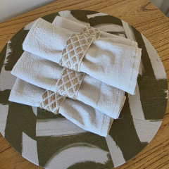 Servilletas de tela lisas + servilleteros - comprar online