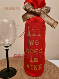 Pack x 3 Fundas de Botella de Vino Estampadas - tienda online