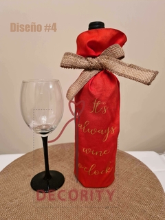 Pack x 3 Fundas de Botella de Vino Estampadas - DECORITY