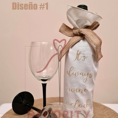 Pack x 3 Fundas de Botella de Vino Estampadas