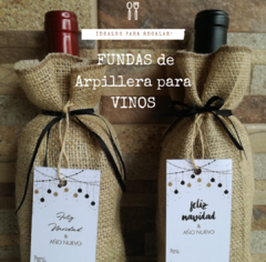 Imagen de Pack x 5 Fundas de Botella de arpillera