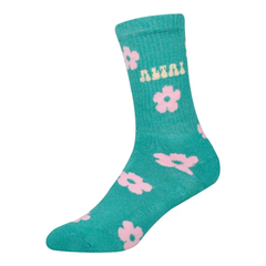 Meia Altai Verde Flores