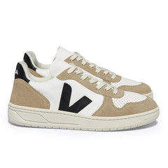Tênis Veja V-10 ChromeFree Leather White/Black/Sahara