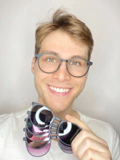 Armação de Grau Redonda | Fiji Preto Clipon 5 em 1